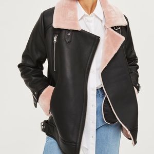 Fur jacket faux leather